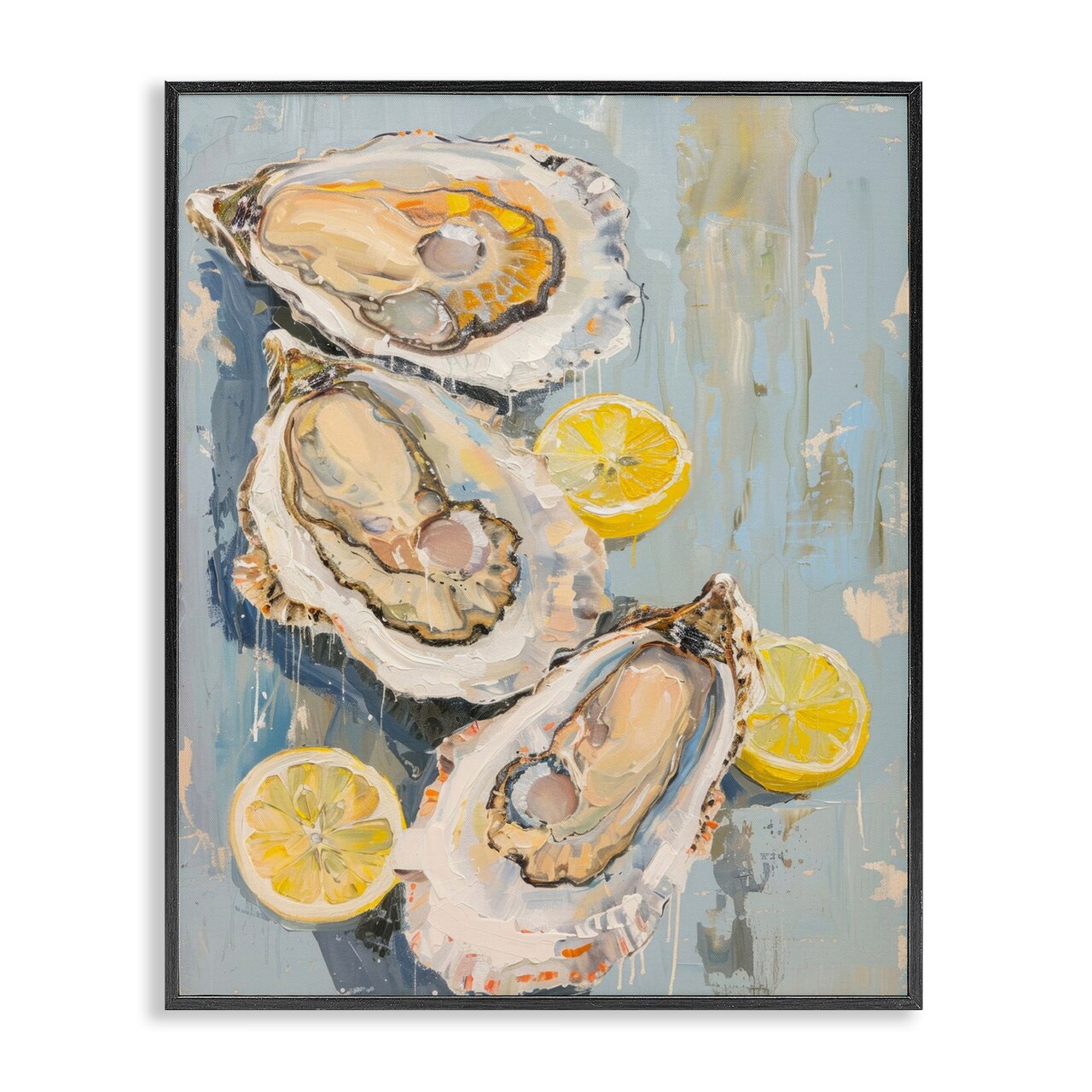 Stupell Industries Oysters & Lemon Slices Framed Giclee Wall Art Design by LSR Design Studio